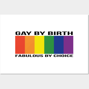 Gay By Birth - Wide - BLACK Posters and Art